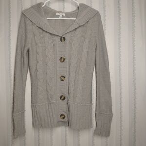 dELiA*s Heather Gray Cable Knit Cardigan
